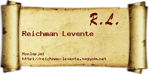 Reichman Levente névjegykártya